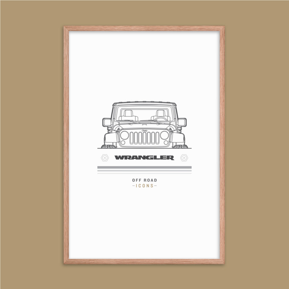 Wrangler, white badge - Matte Framed poster
