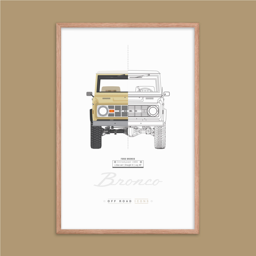 Bronco, split view - Matte Framed poster