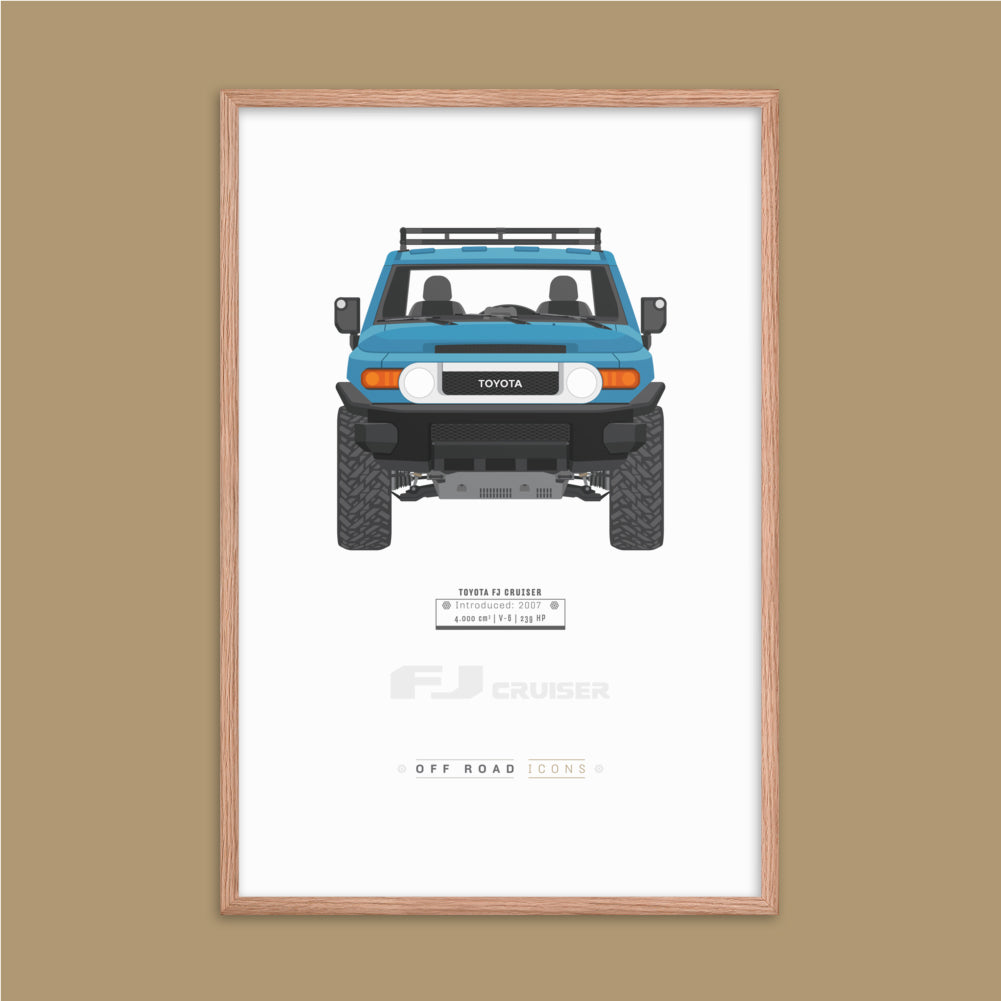 FJ Cruiser, cavalry blue - Matte Framed poster