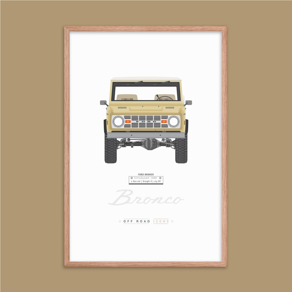 Bronco, vineyard white - Framed photo paper poster