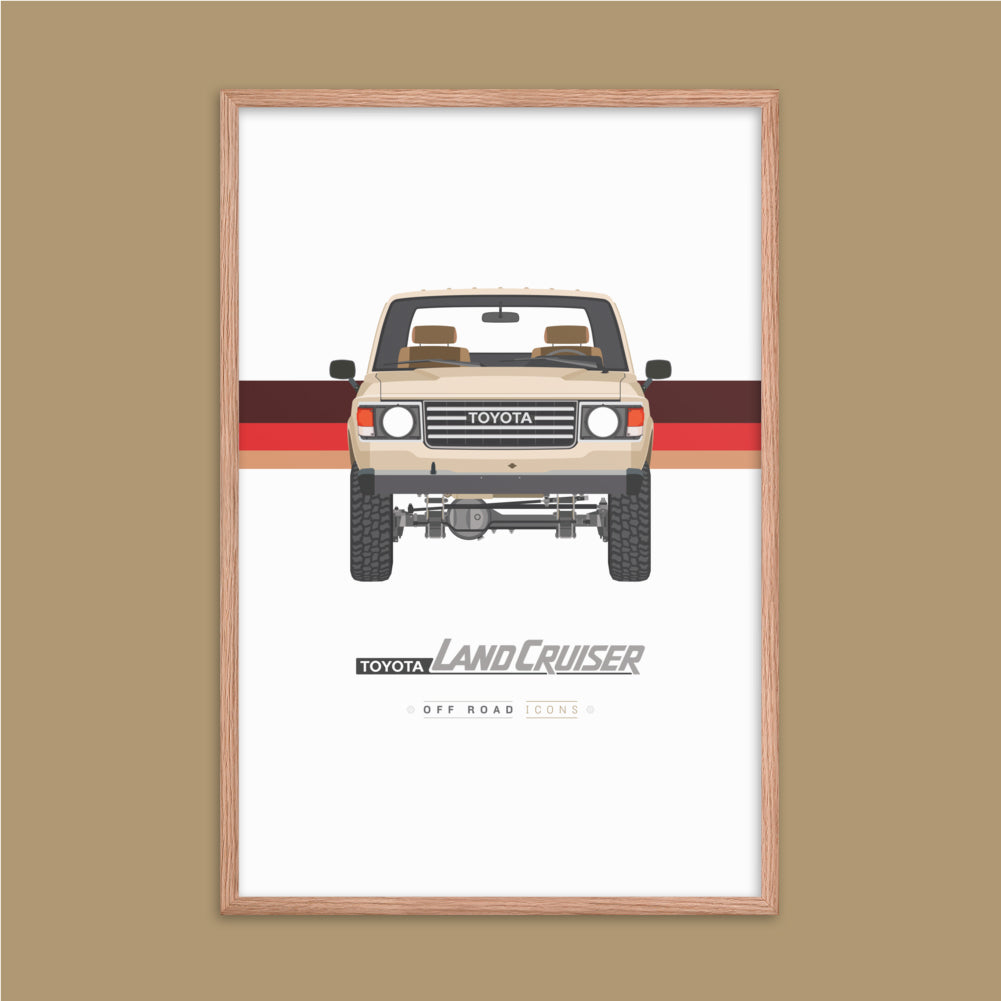 FJ60, honey yellow with stripes - Matte Framed poster