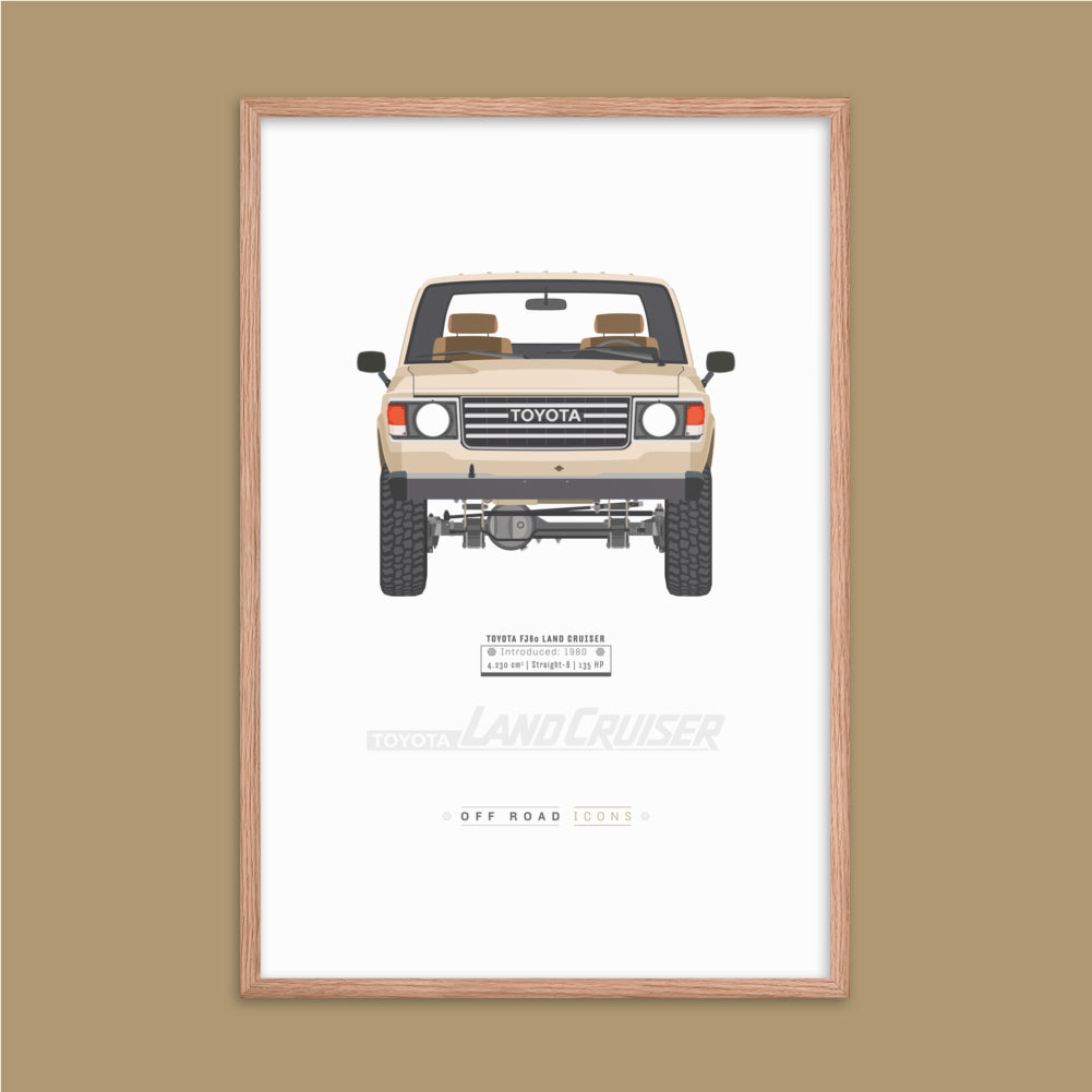 FJ60, sundune white - Matte Framed poster