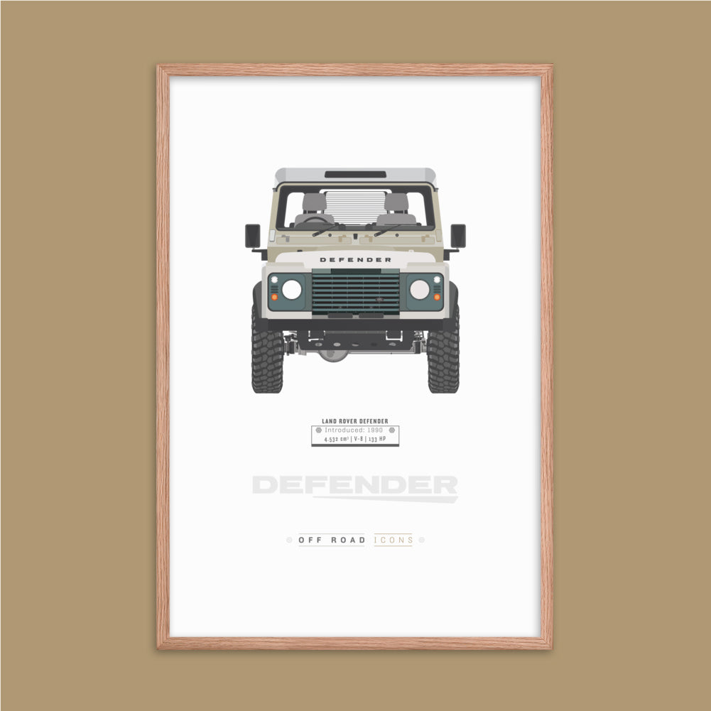 Defender, ivory white - Matte Framed poster