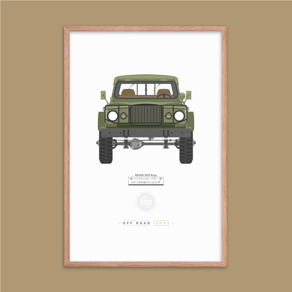 Kaiser Jeep, olive mist - Matte Framed poster