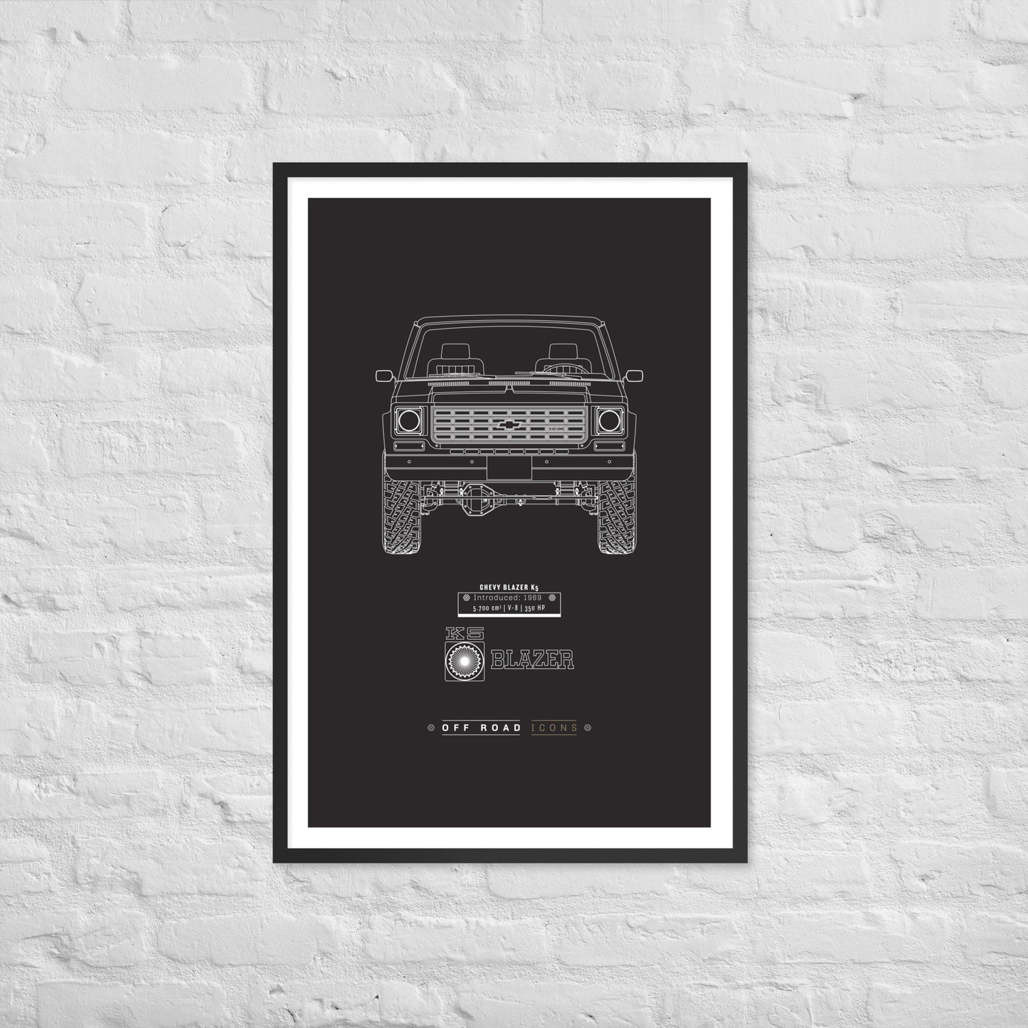 K5 Blazer, dark blueprint - Matte Framed poster