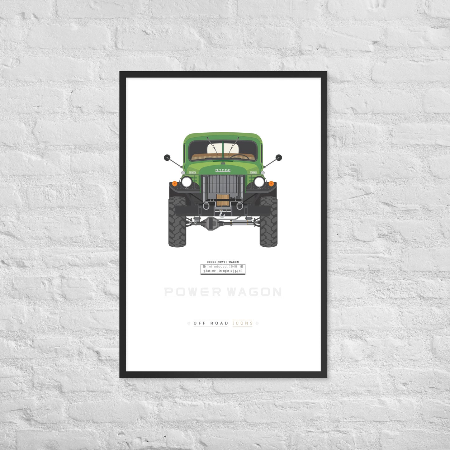 Power Wagon, woodbine green - Matte Framed poster