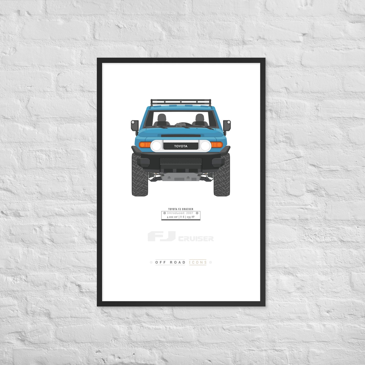 FJ Cruiser, cavalry blue - Matte Framed poster