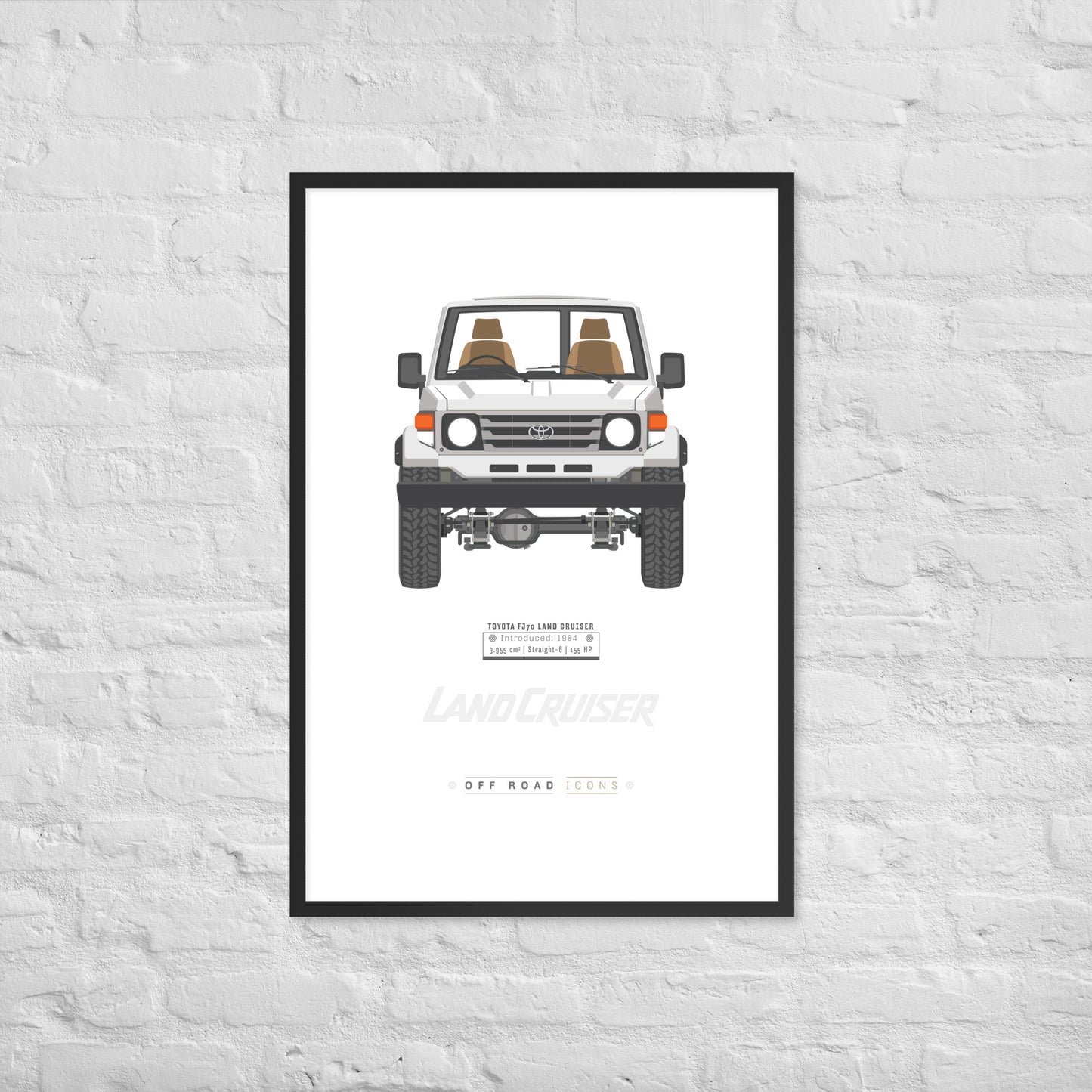 FJ70, white pearl - Matte Framed poster