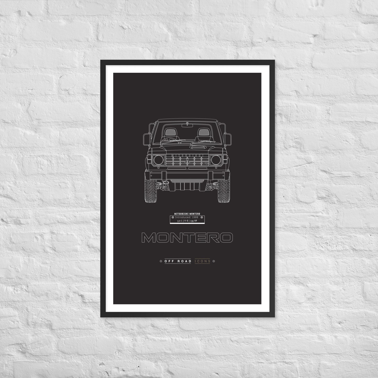 Montero, dark blueprint - Matte Framed poster