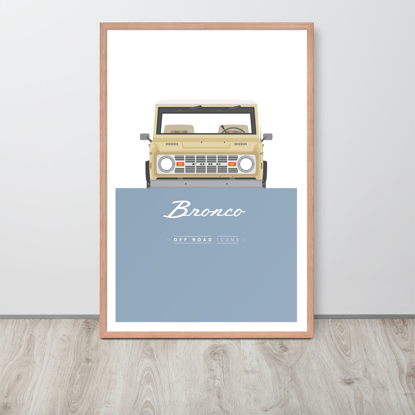 Bronco, wind blue - Matte Framed poster