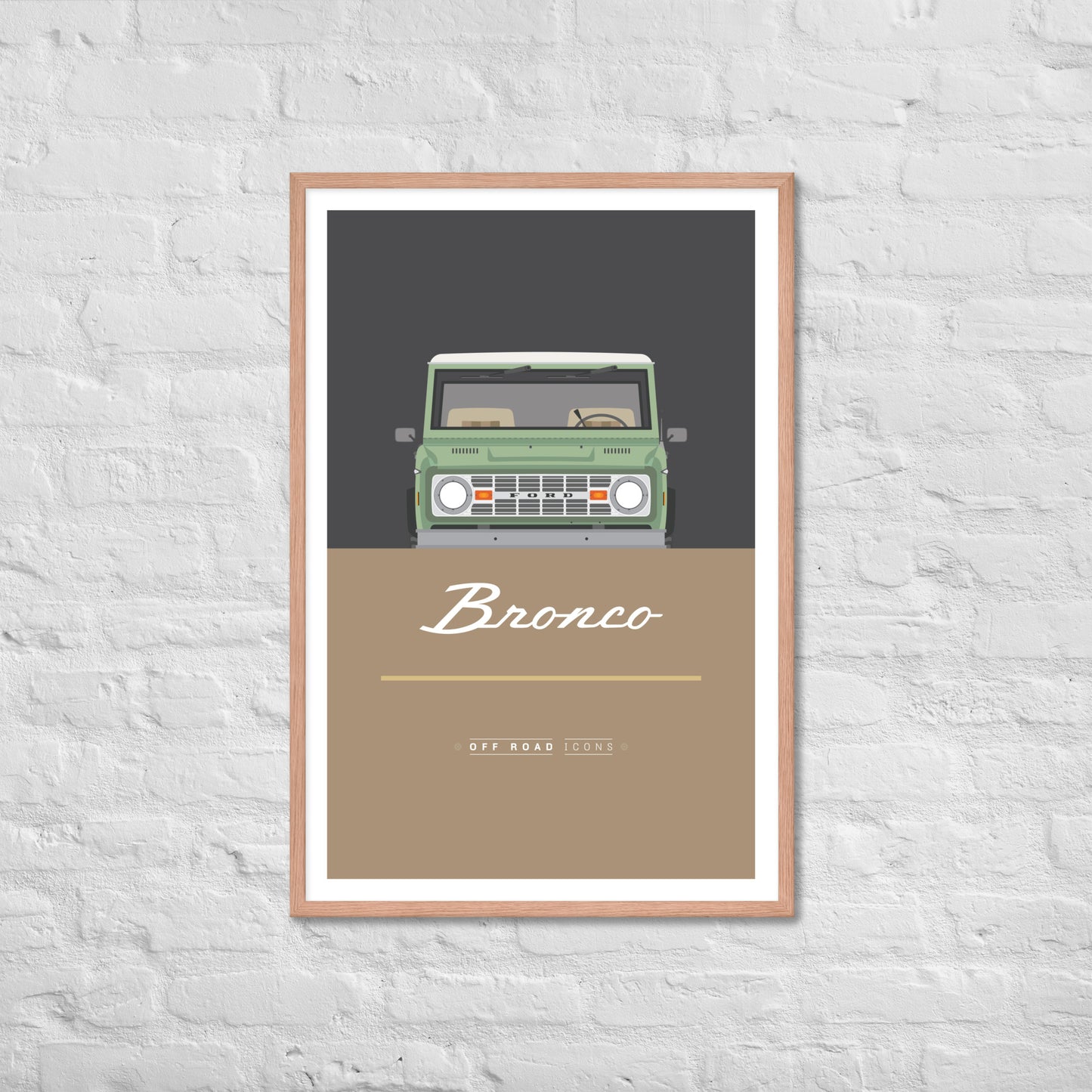 Bronco, autumn tan - Matte Framed poster