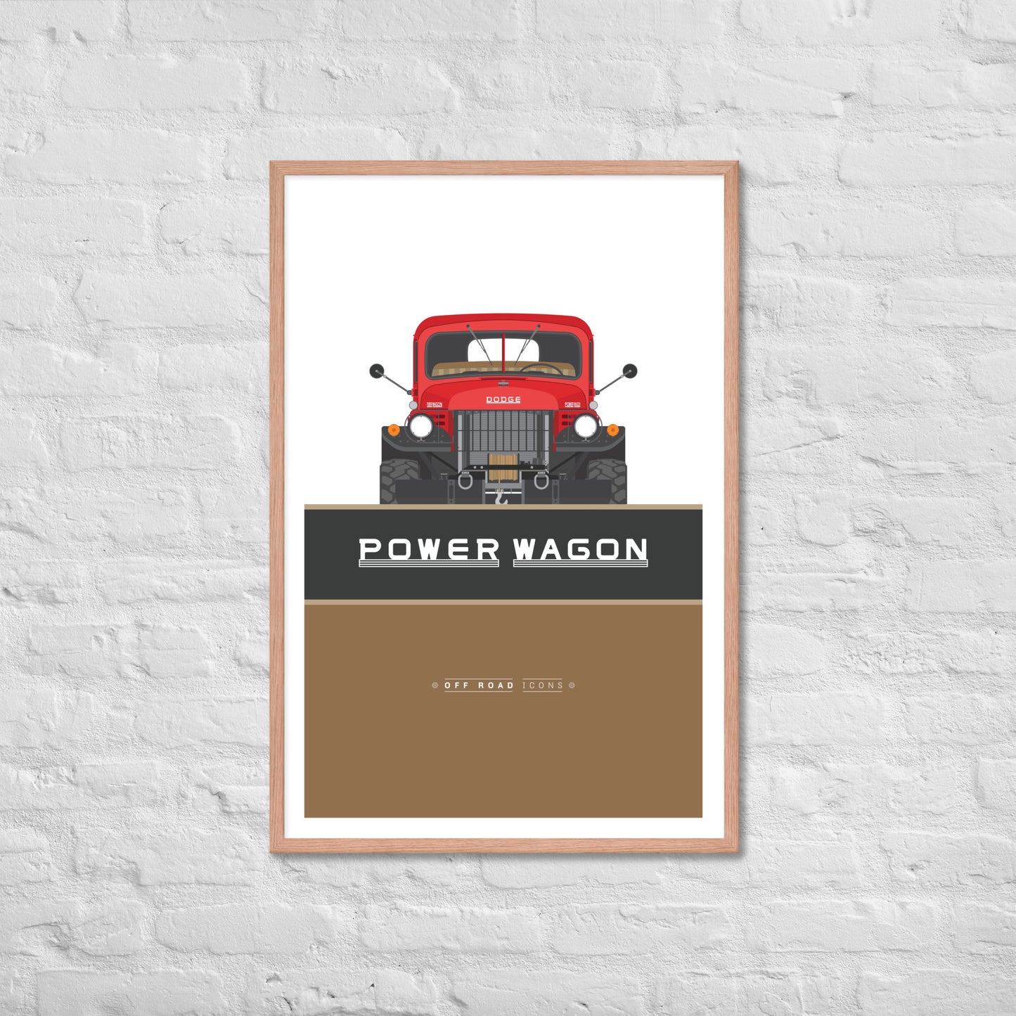 Power Wagon, terra red - Matte Framed poster