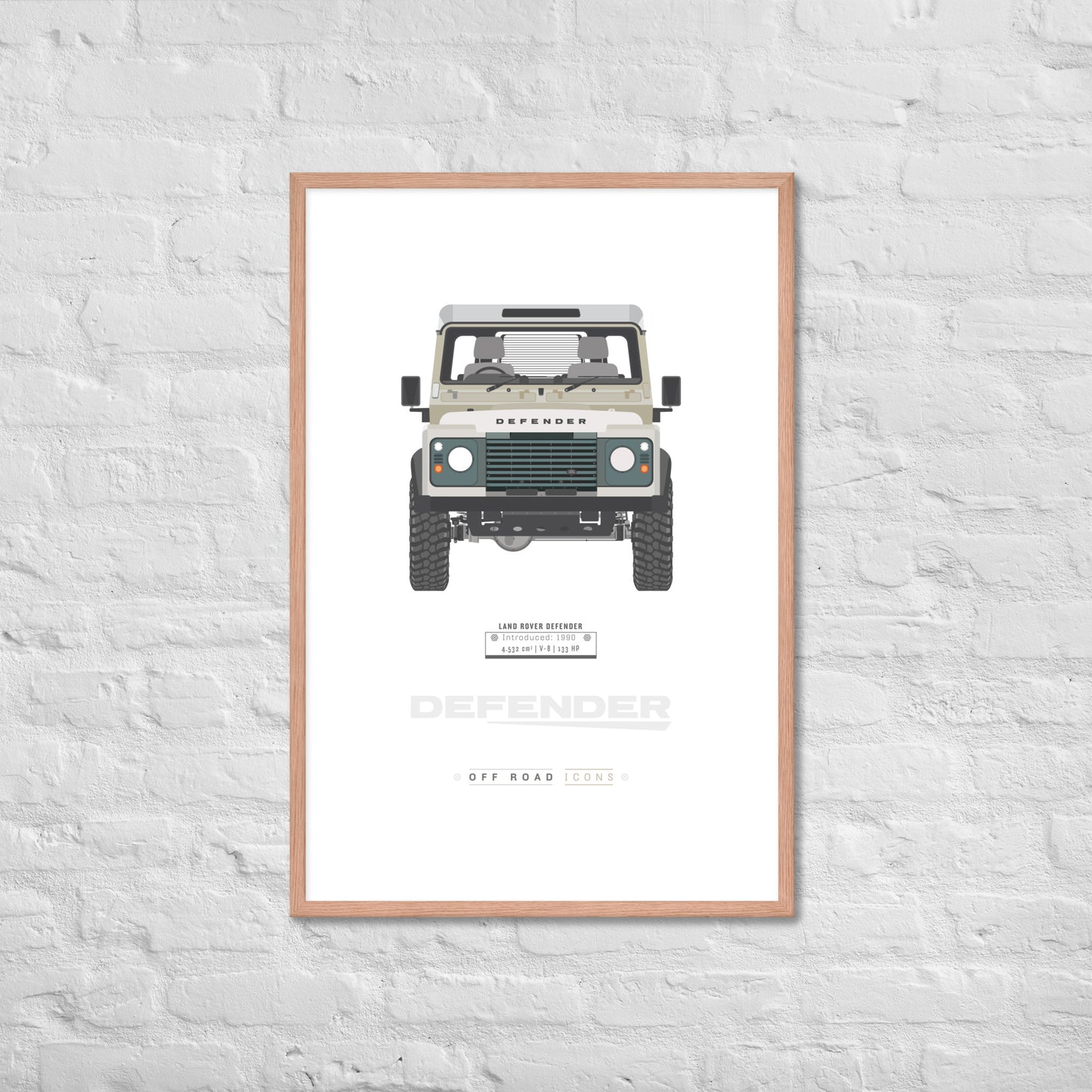 Defender, ivory white - Matte Framed poster