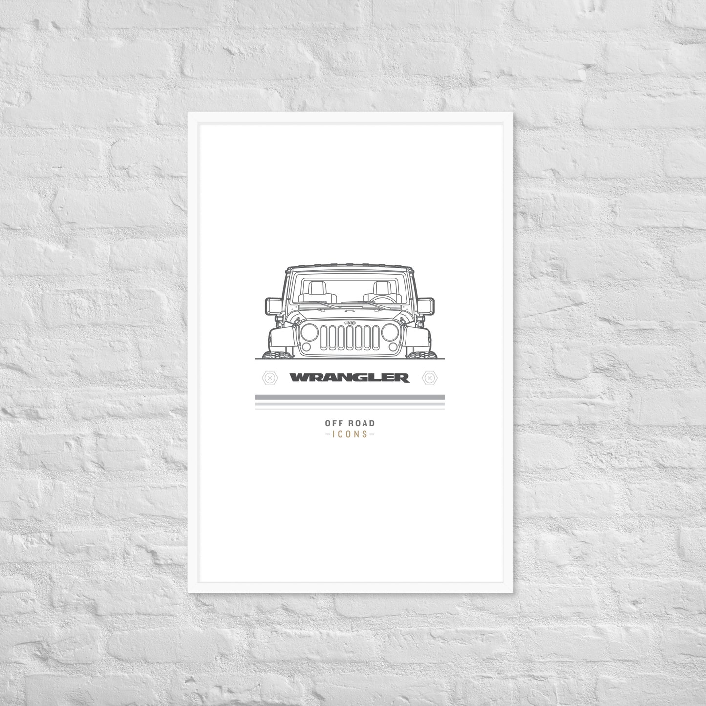 Wrangler, white badge - Matte Framed poster