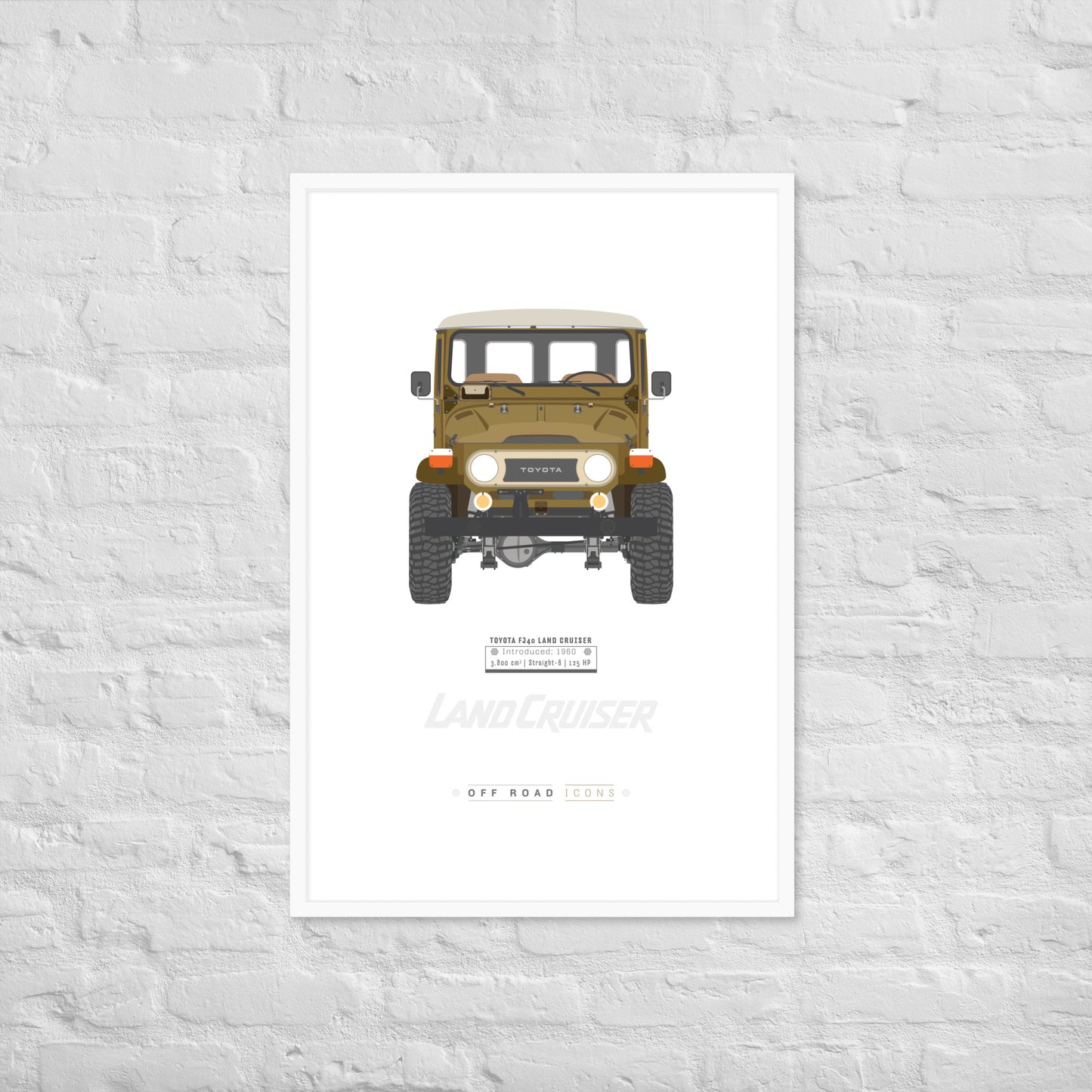 FJ40, amber brown - Matte Framed poster