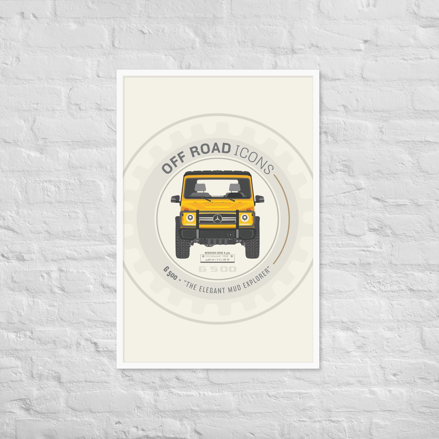 G500, wheel badge - Matte Framed poster