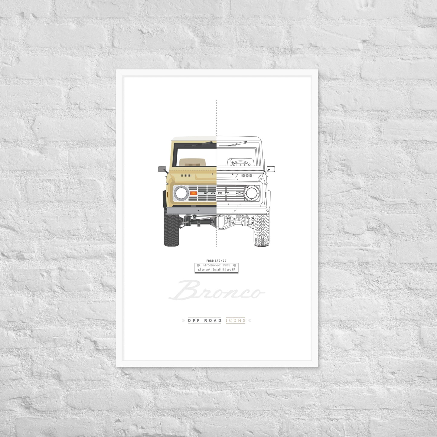 Bronco, split view - Matte Framed poster