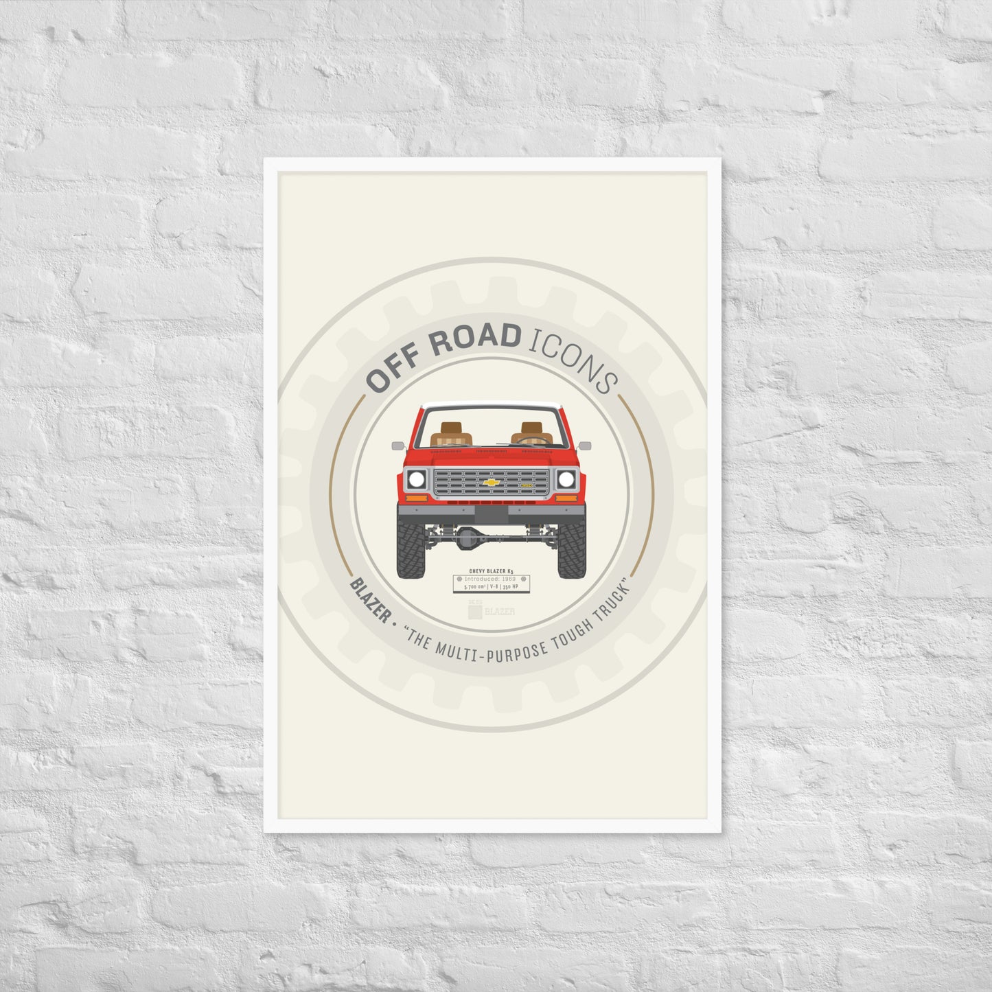 K5 Blazer, wheel badge - Matte Framed poster