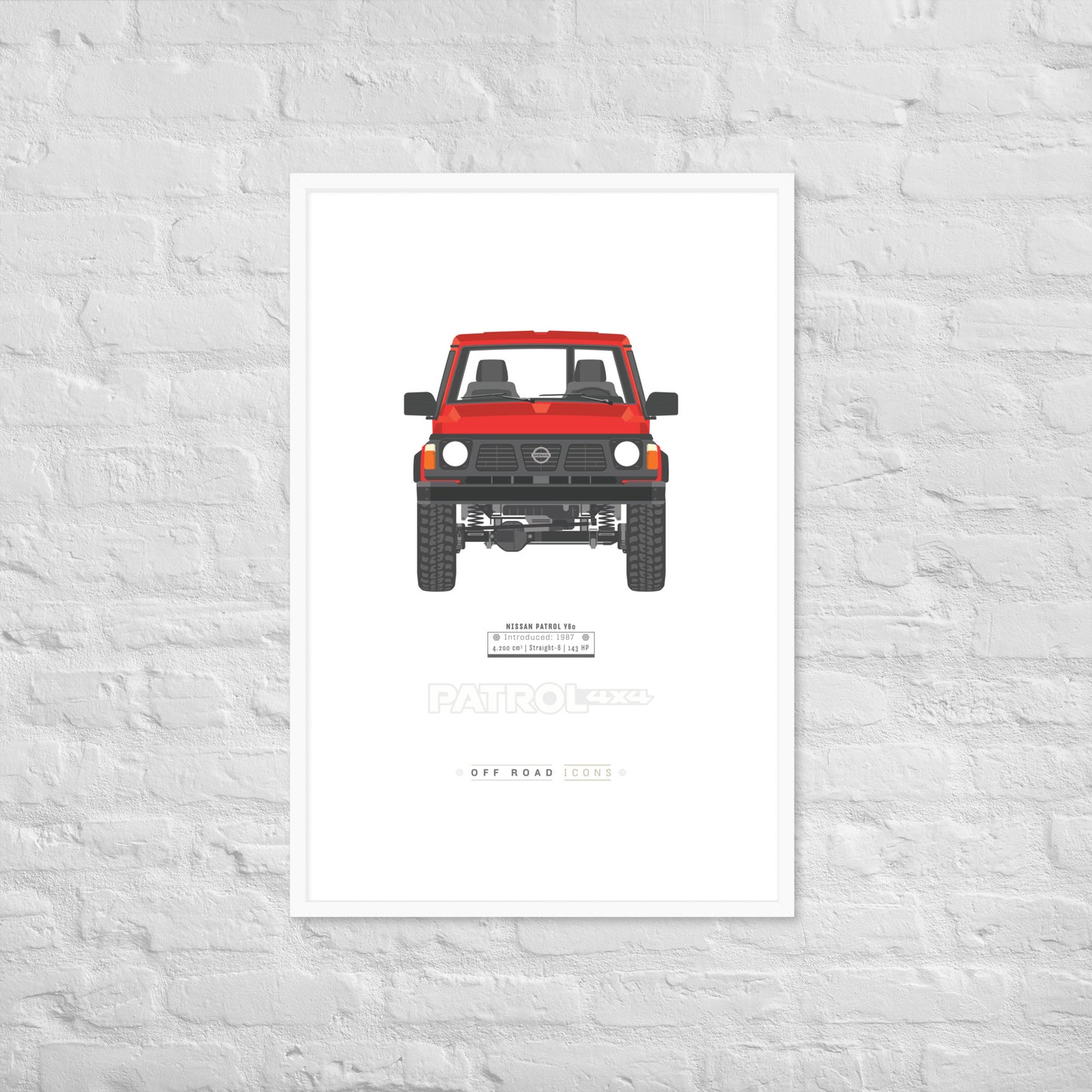 Patrol Y60, ultra red - Matte Framed poster
