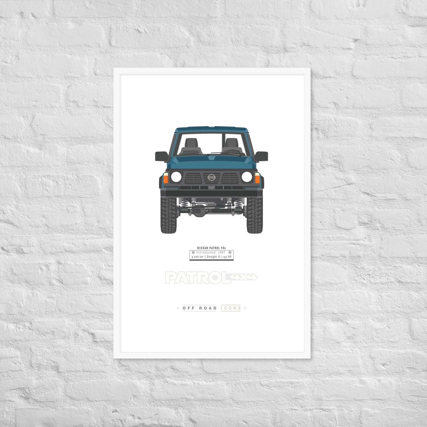 Patrol Y60, blue pearl - Matte Framed poster