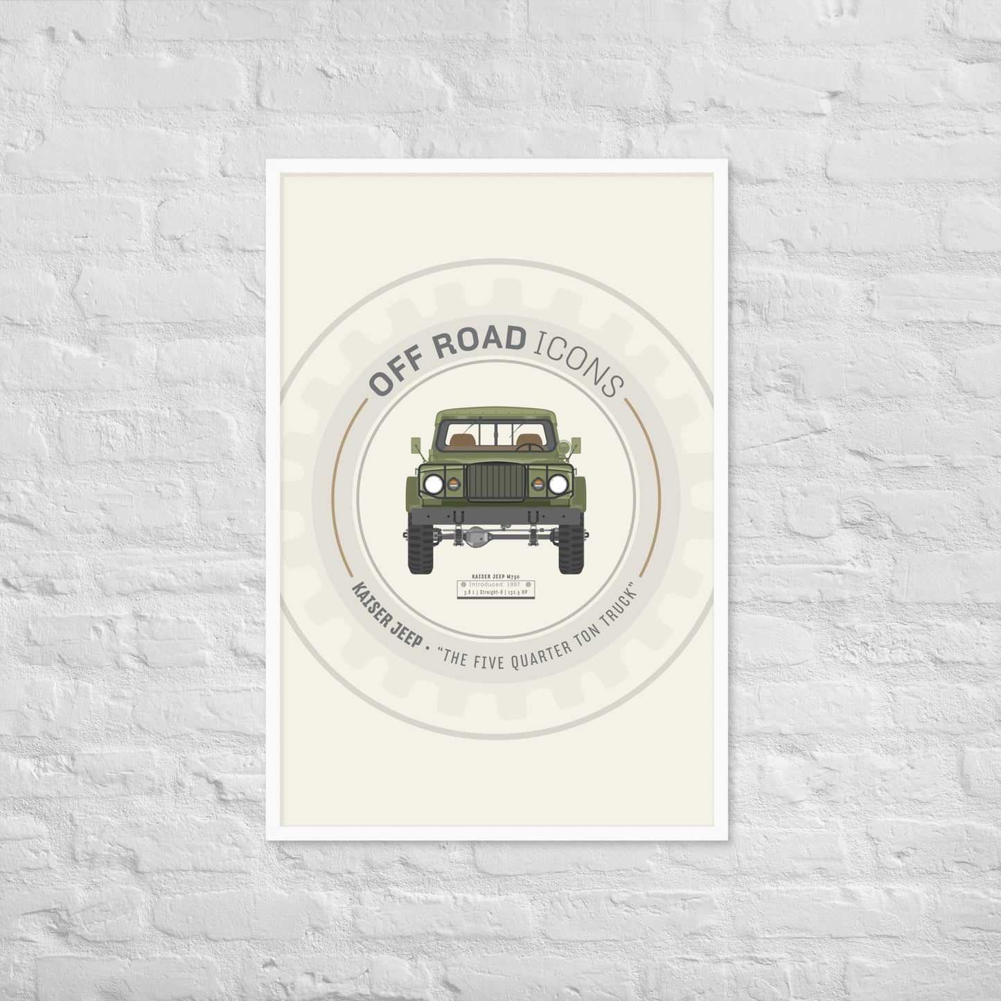 Kaiser Jeep, wheel badge - Framed poster