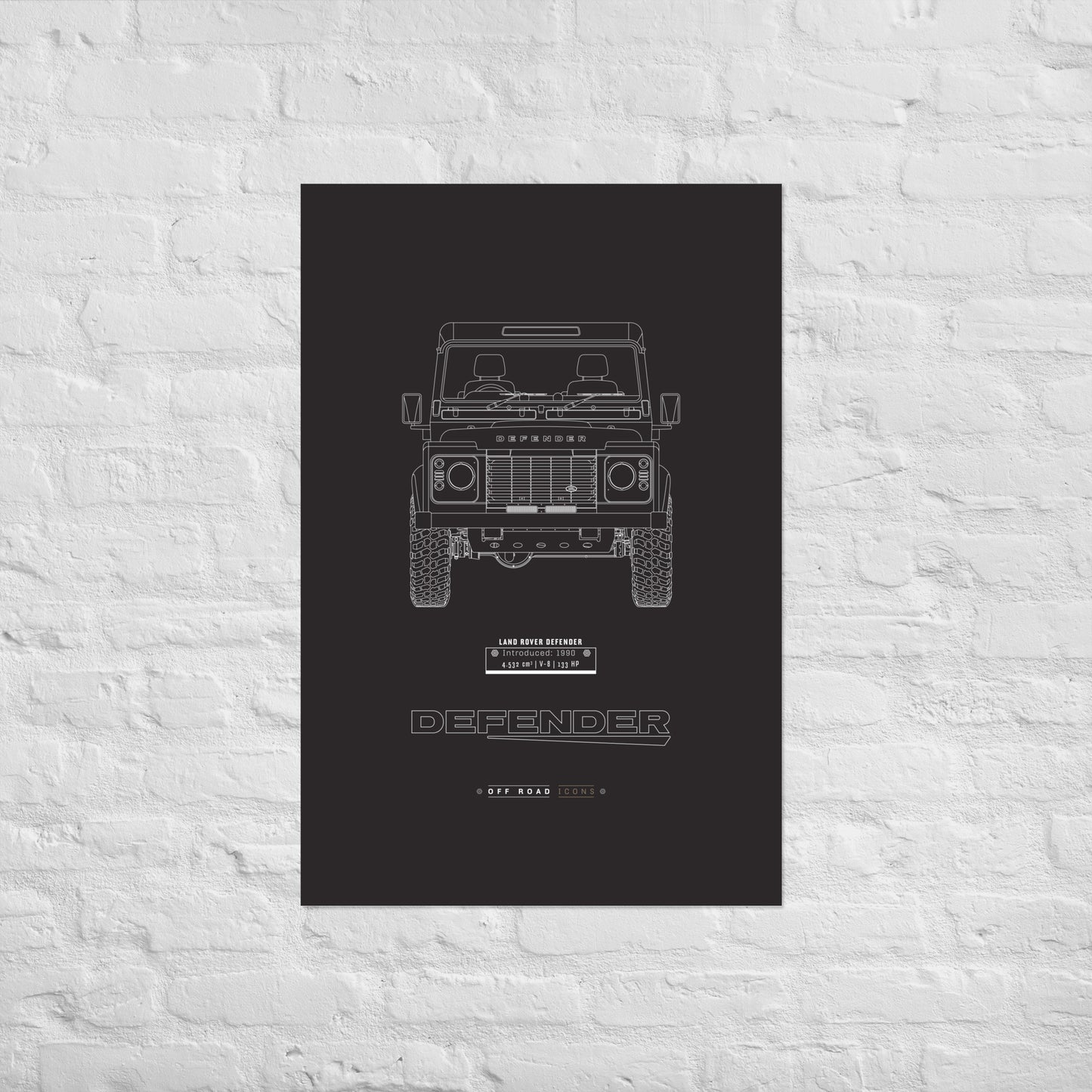 Defender, dark blueprint - Matte Poster