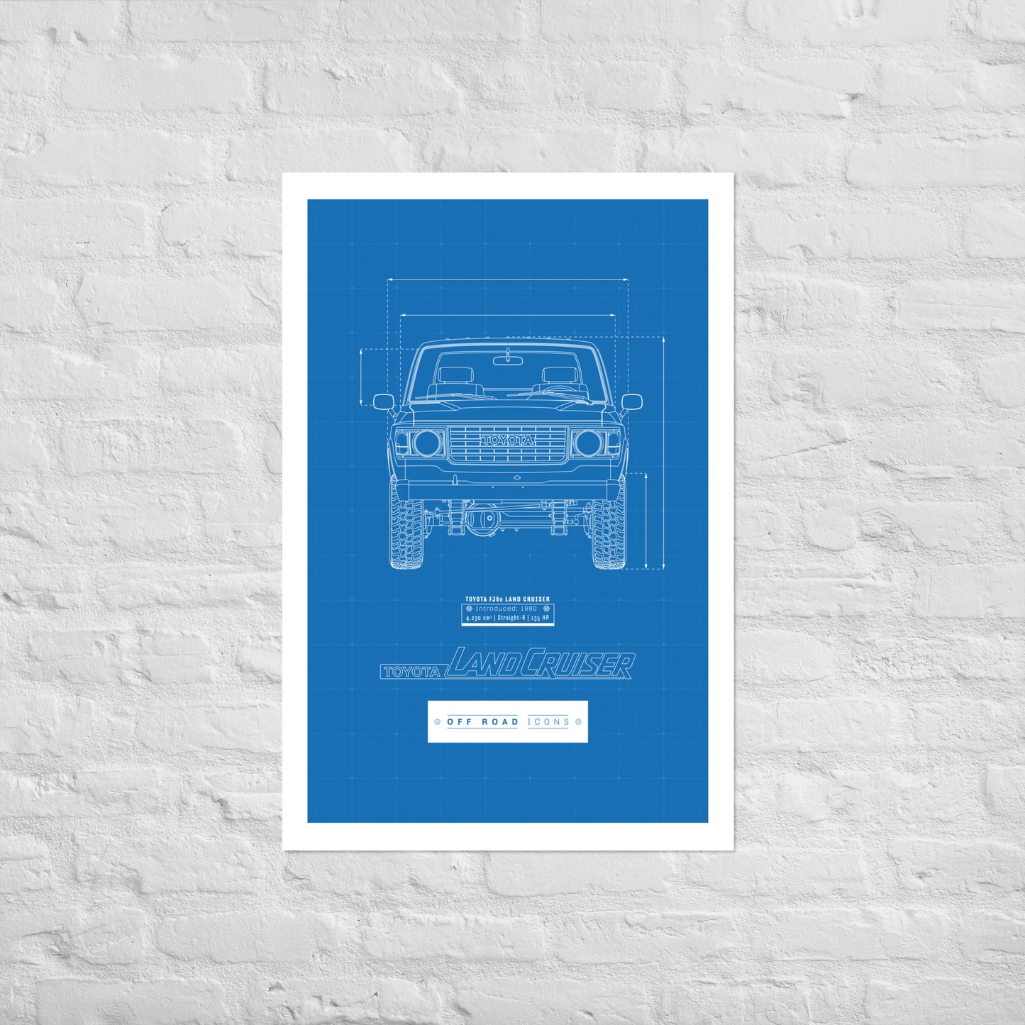 FJ60, blueprint - Matte Poster
