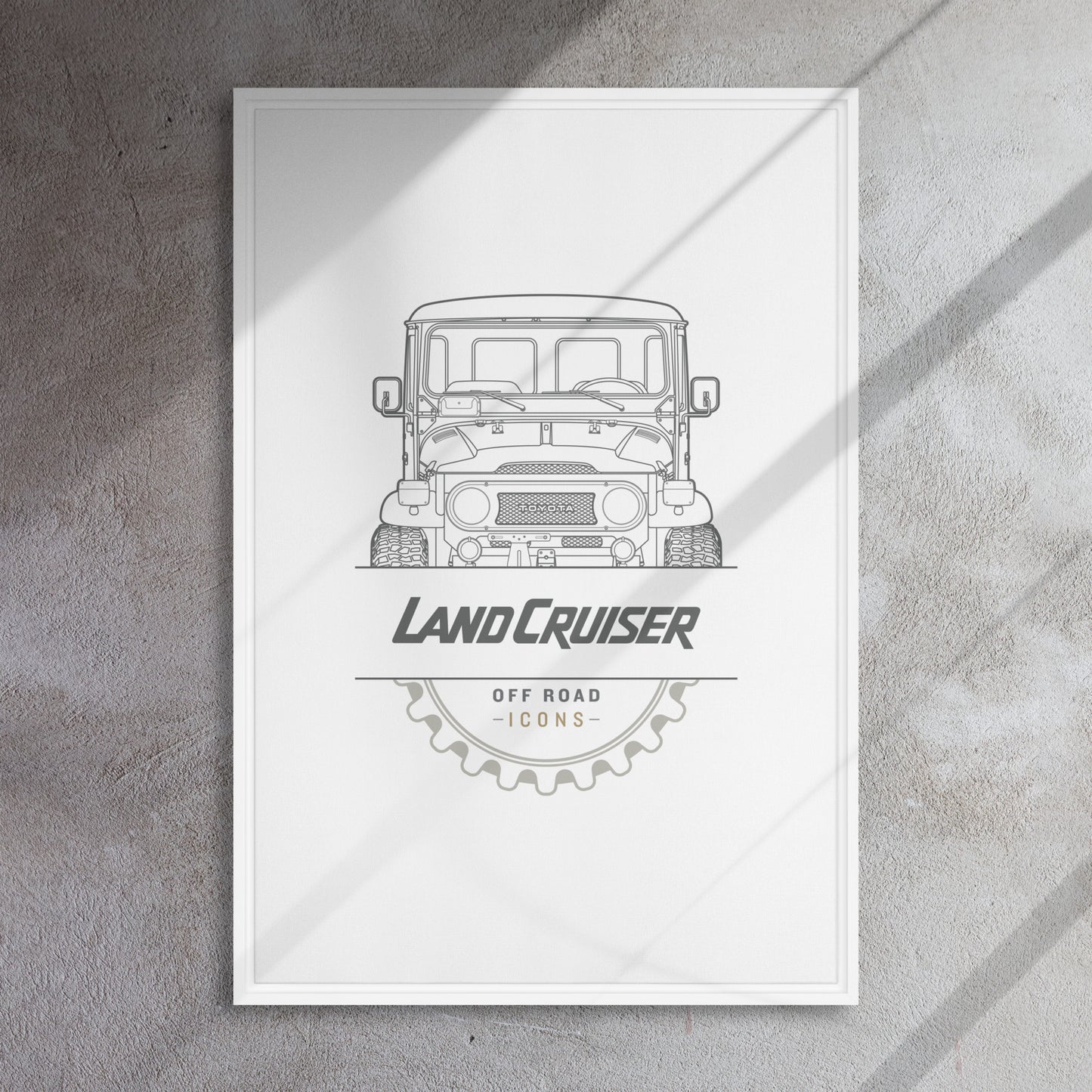 FJ40, clean badge - Framed canvas