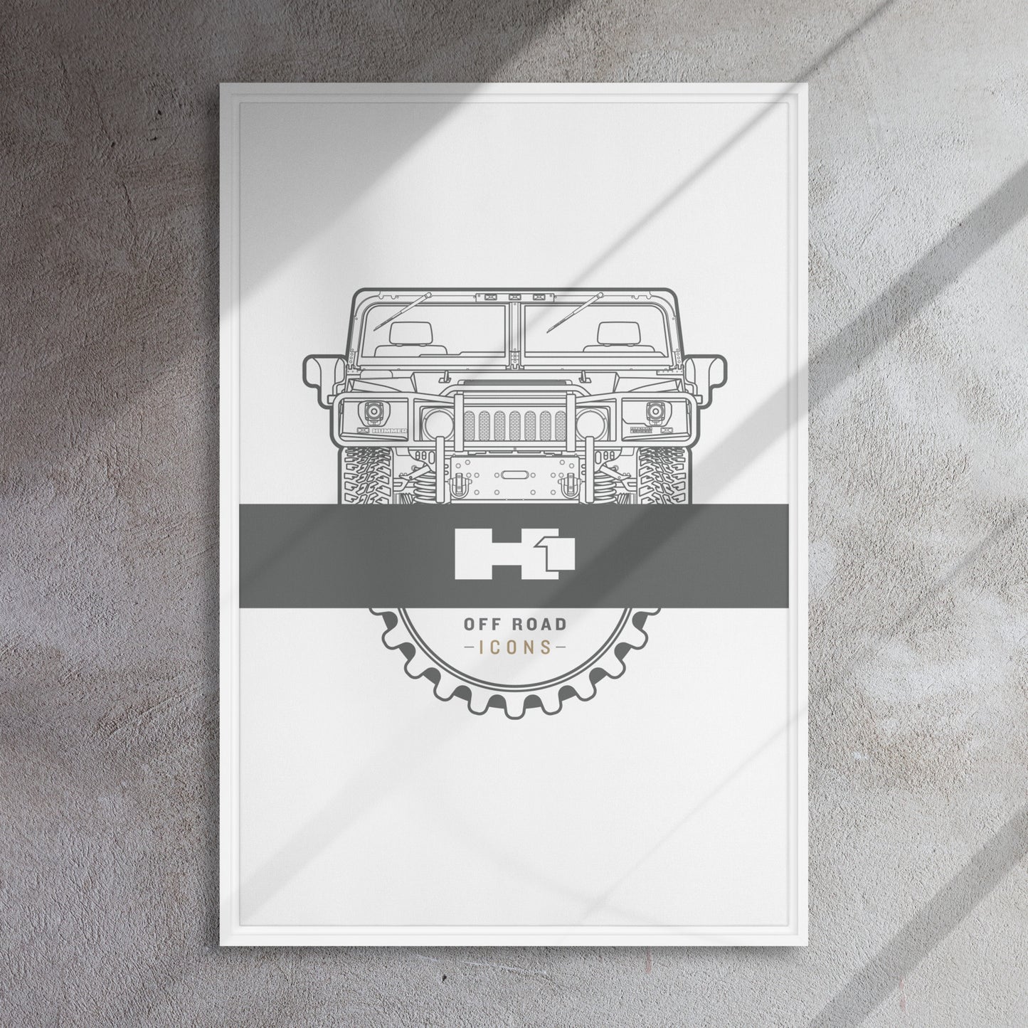 H1, clean badge - Framed canvas