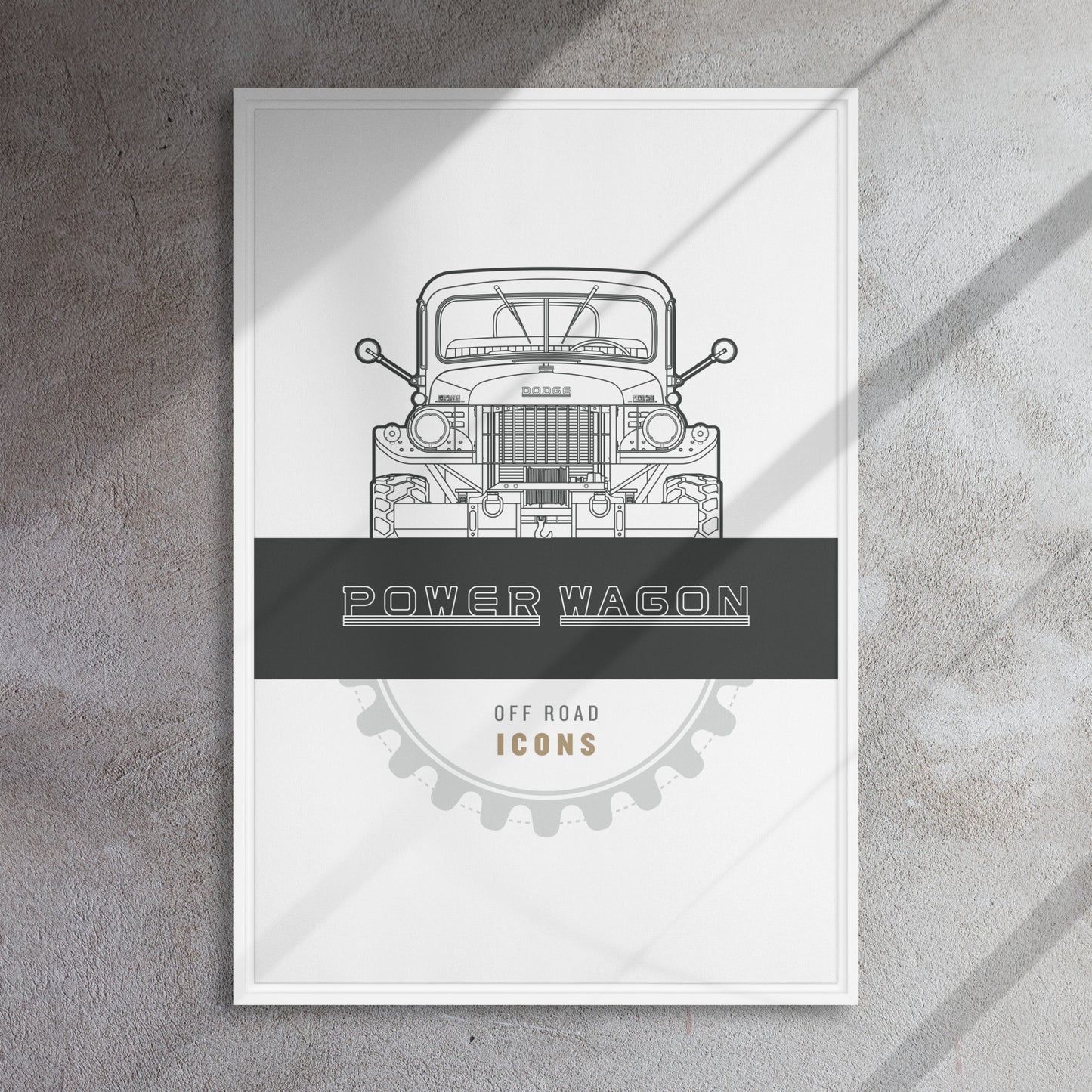 Power Wagon, clean badge - Framed canvas