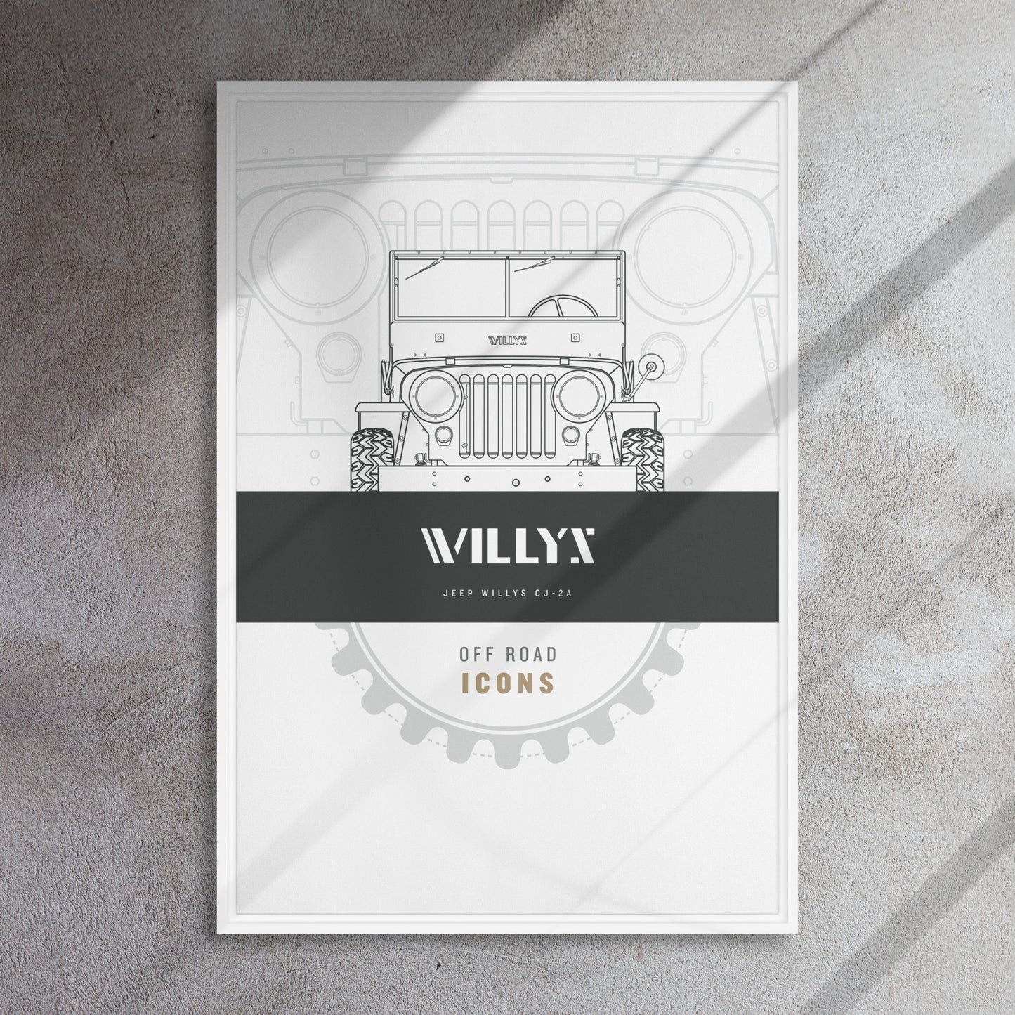 Willys, clean badge - Framed canvas