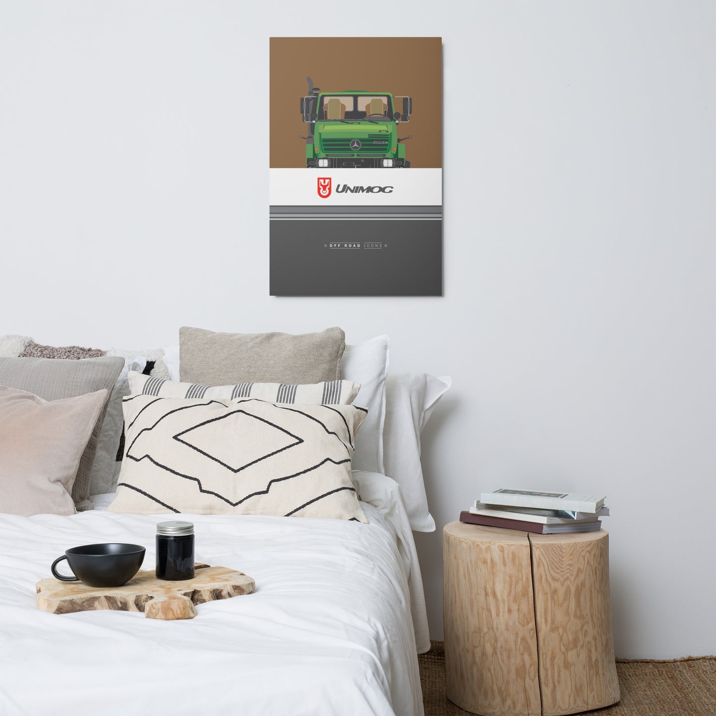 Unimog, lorry green - Glossy Metal prints