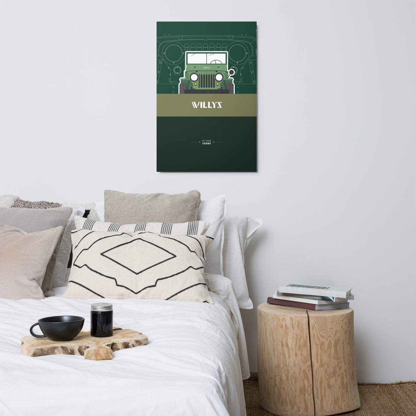 Willys, pine green - Metal prints