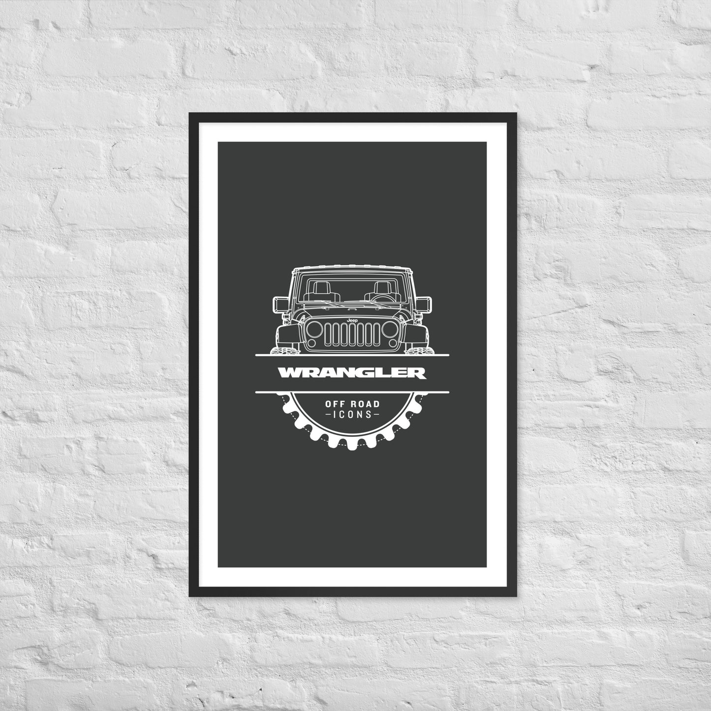 Wrangler, dark badge - Framed photo paper poster