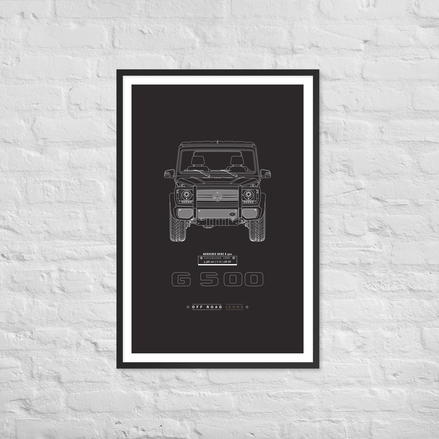 G500, dark blueprint - Framed photo paper poster