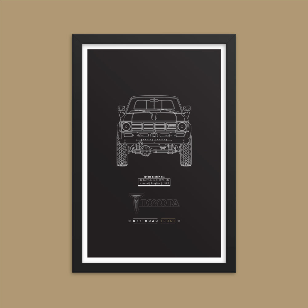N30 pickup, dark blueprint - Matte Framed poster