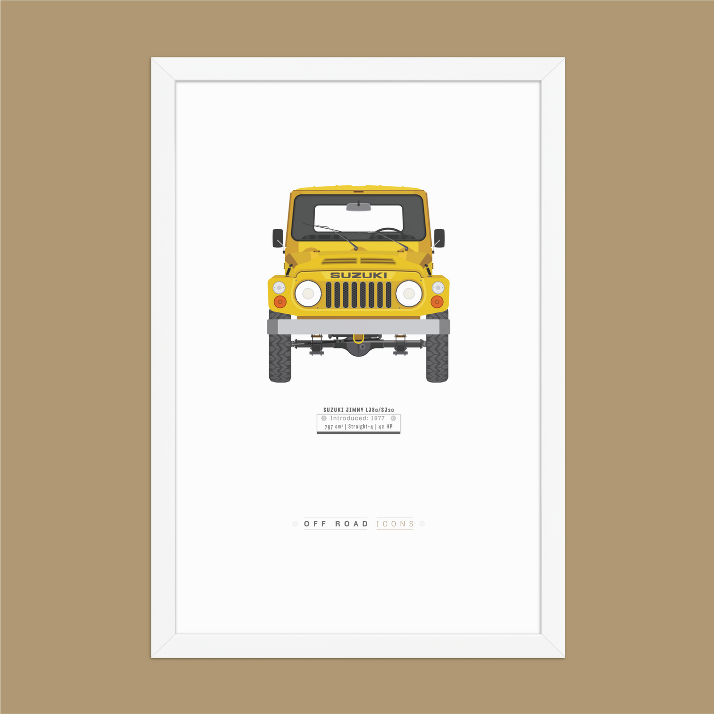 Jimny LJ80, grecian ocher, Matte Framed poster