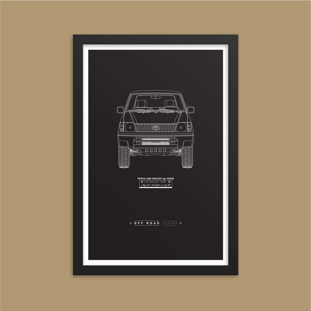 Prado 90, dark blueprint - Matte Framed poster