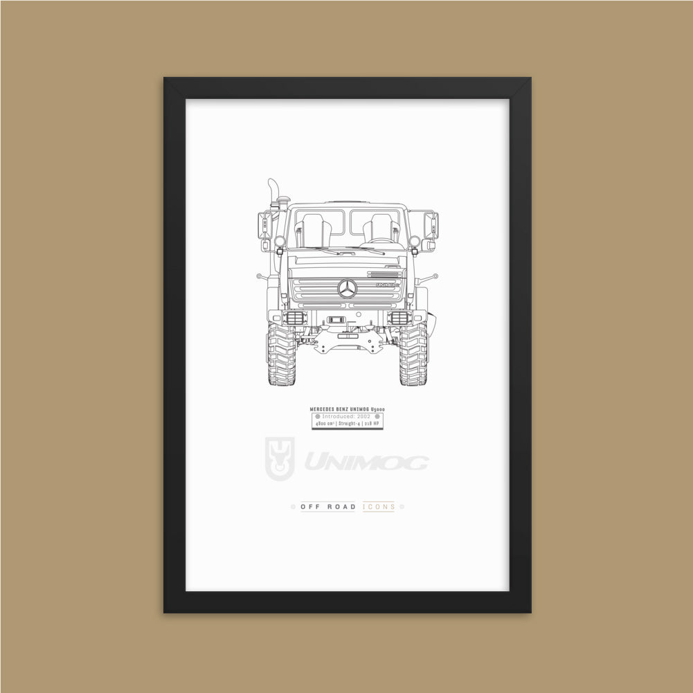 Unimog, clean blueprint - Matte Framed poster