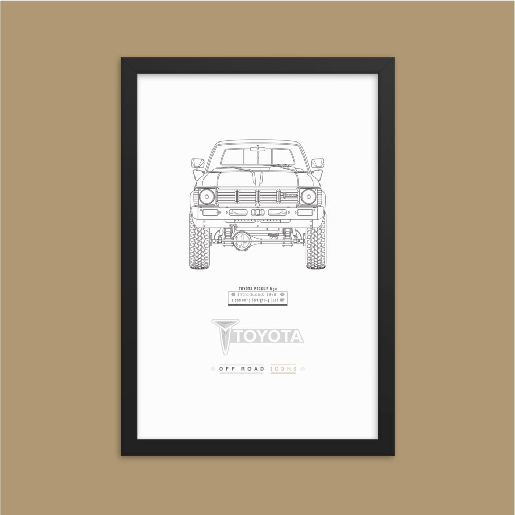 N30 pickup, clean blueprint - Matte Framed poster