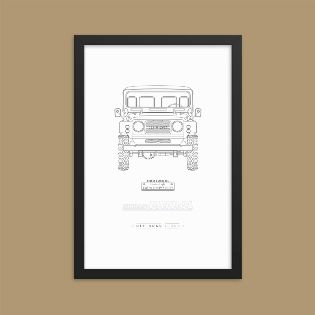 Patrol G60, clean blueprint - Matte Framed poster