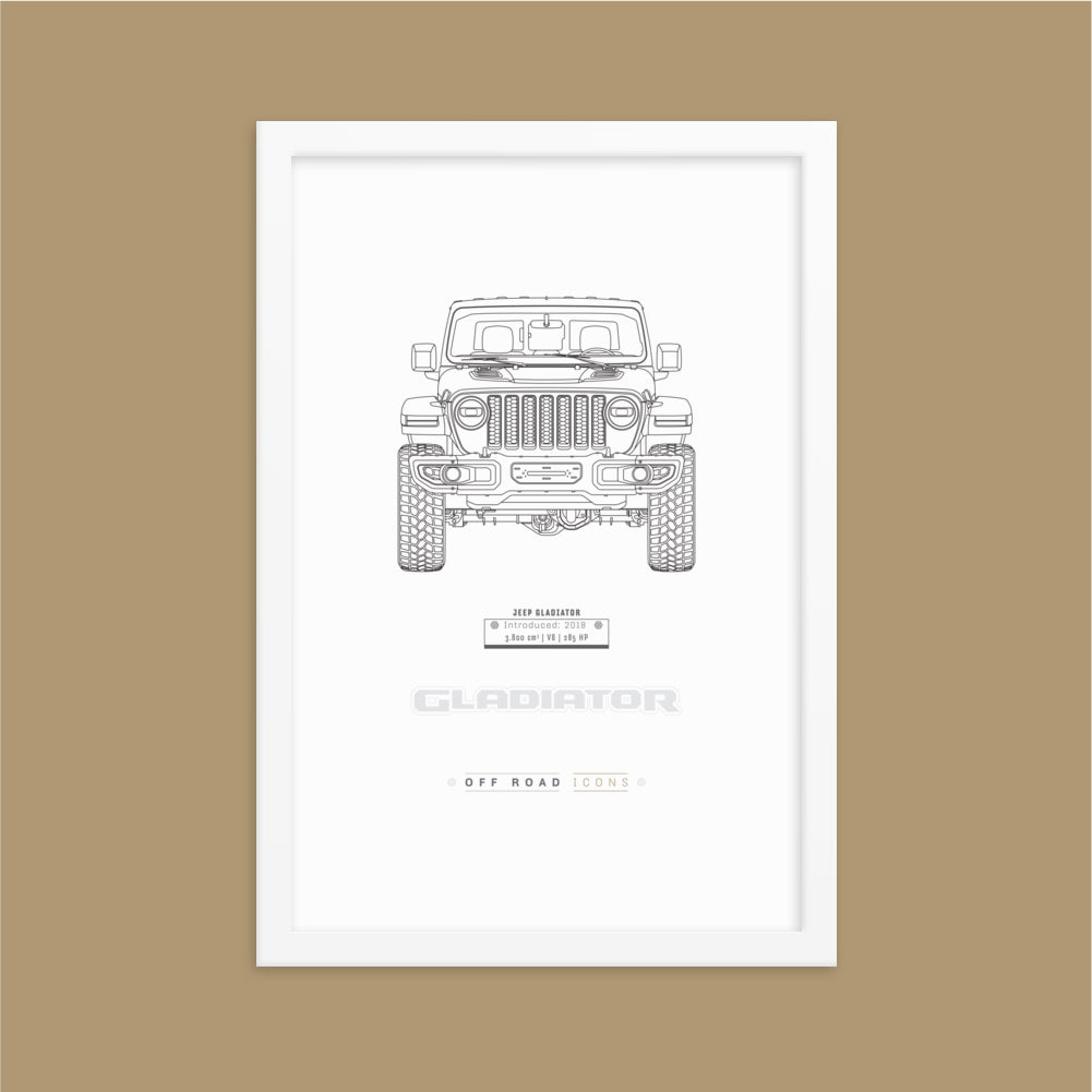 Gladiator, clean blueprint - Matte Framed poster