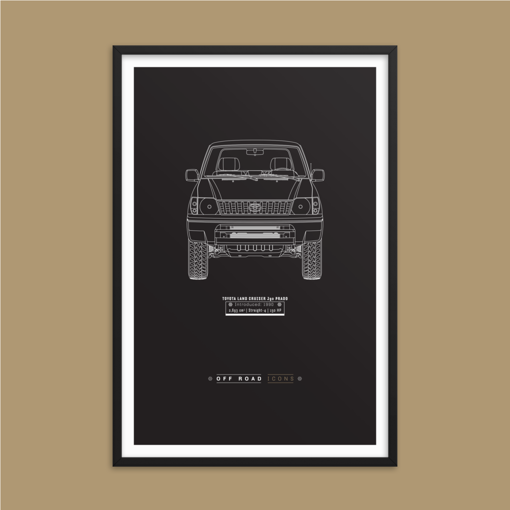 Prado 90, dark blueprint - Matte Framed poster