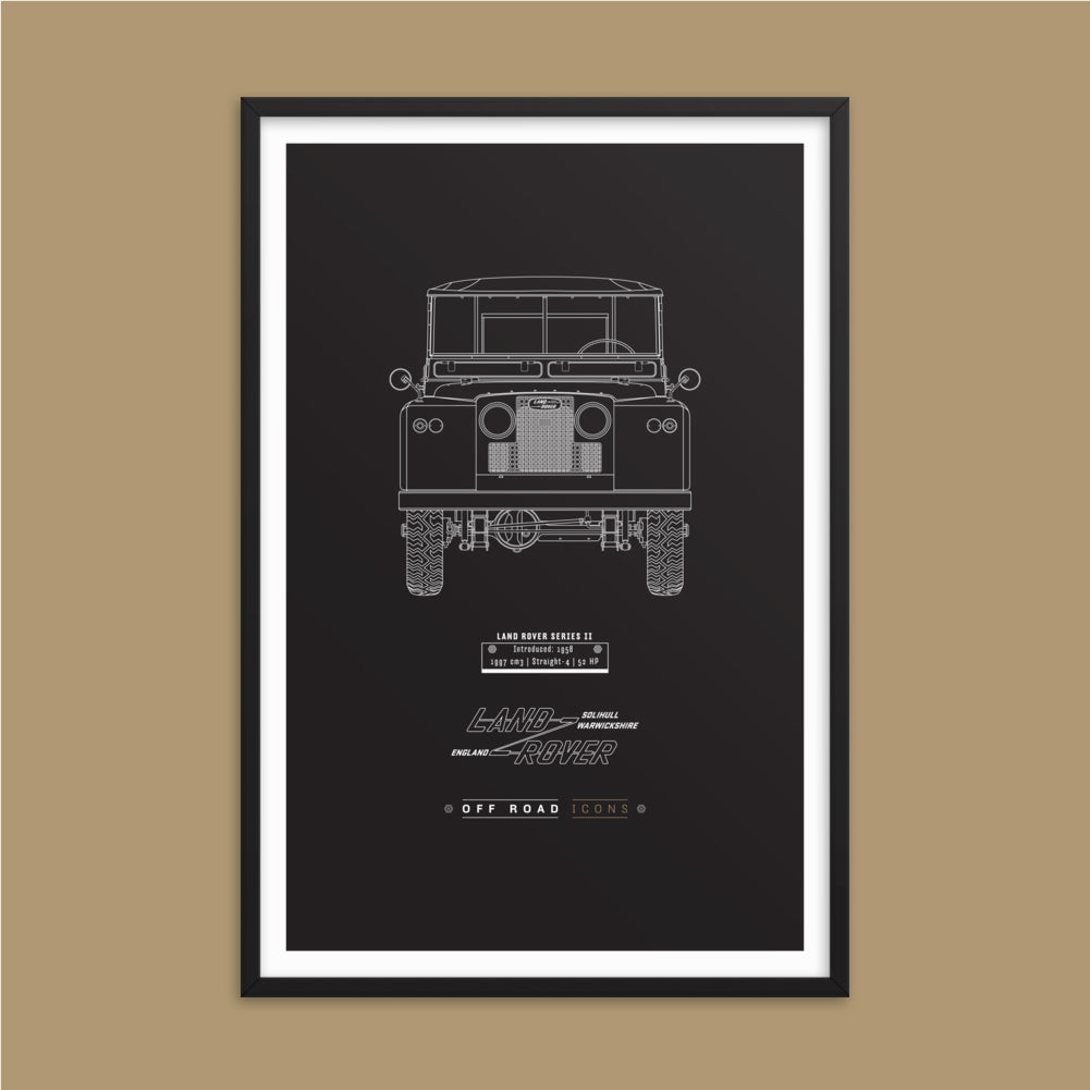 Series II, dark blueprint - Matte Framed poster