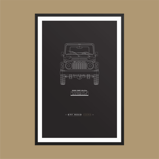 Jimny LJ80, dark blueprint - Matte Framed poster