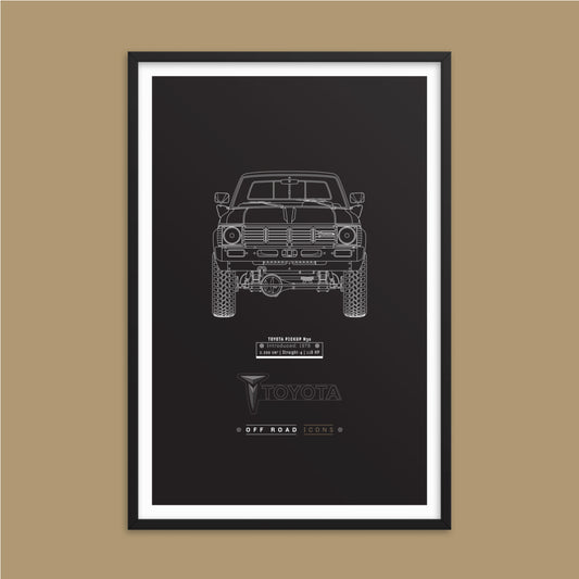 N30 pickup, dark blueprint - Matte Framed poster
