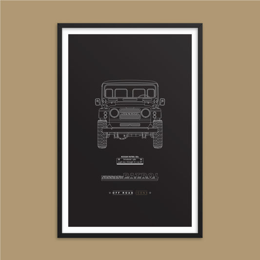 Patrol G60, dark blueprint - Matte Framed poster