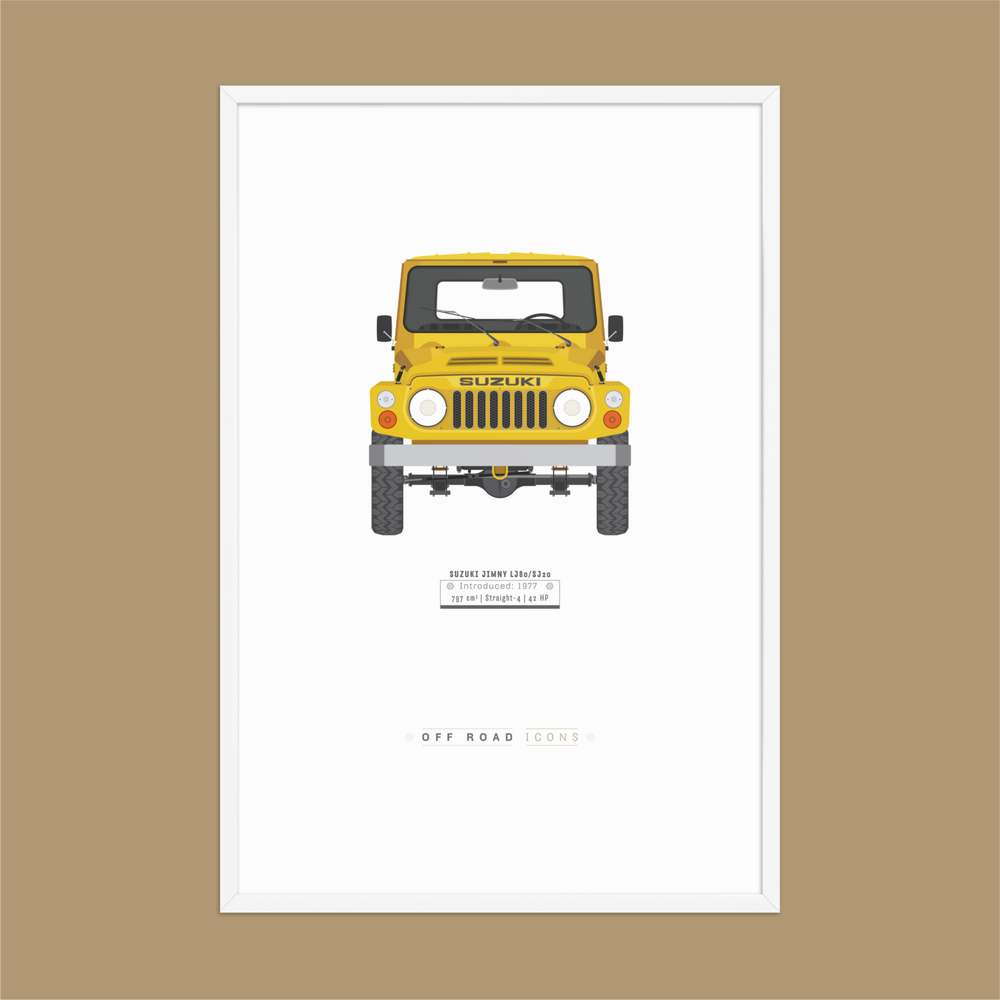 Jimny LJ80, grecian ocher, Matte Framed poster