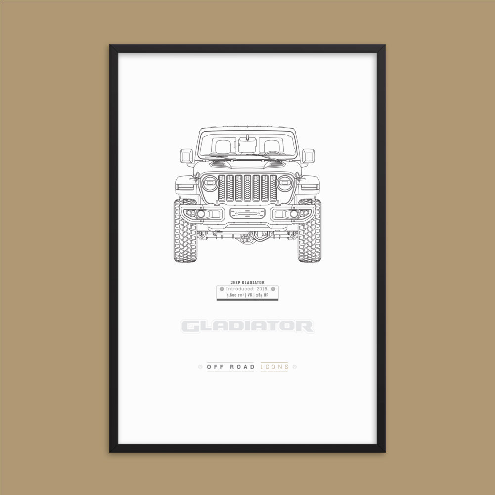 Gladiator, clean blueprint - Matte Framed poster