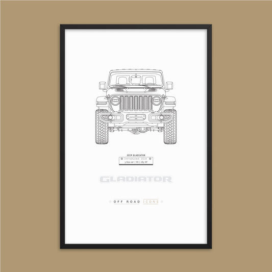 Gladiator, clean blueprint - Matte Framed poster